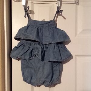 Baby Cotton On Blue Denim Ruffle Romper